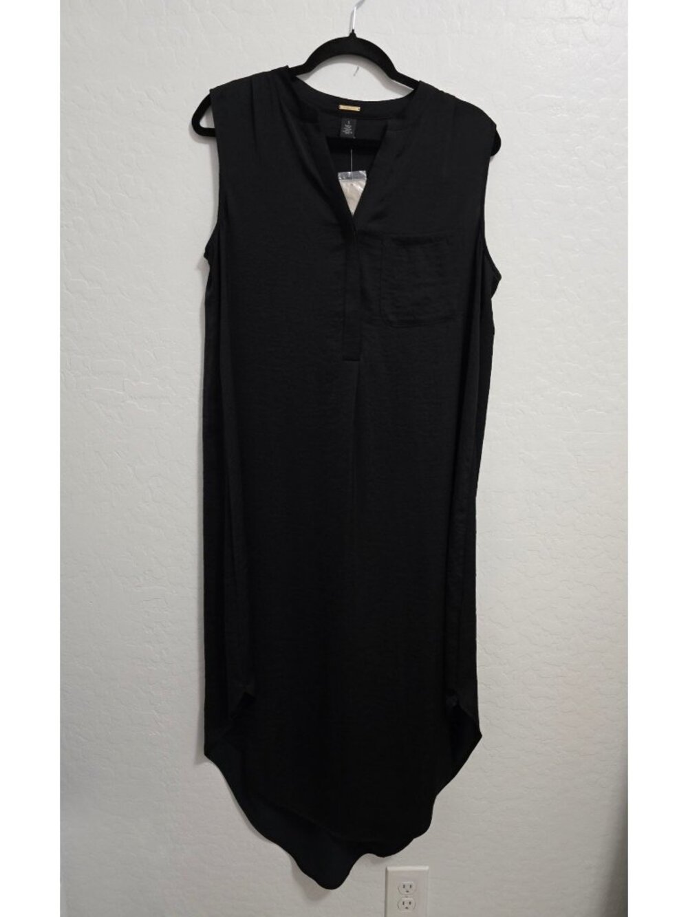 Chicos Black Label Sleeveless Dress Size 1/Medium Cottage Fairy Goth Classy
